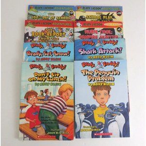 Lot of 8 Paperback Scholastic Books 4 Black Lagoon Adventures & 4 Ready Freddy!